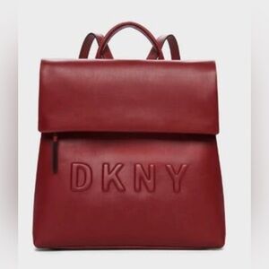 DKNY Red Leather Backpack